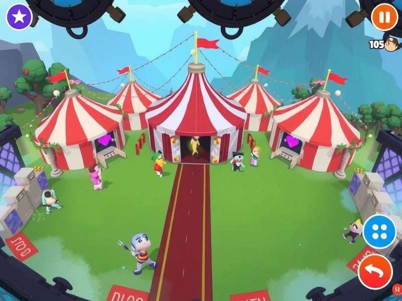 Digital Circus Episode 8 vibrant neon-lit circus tent and characters