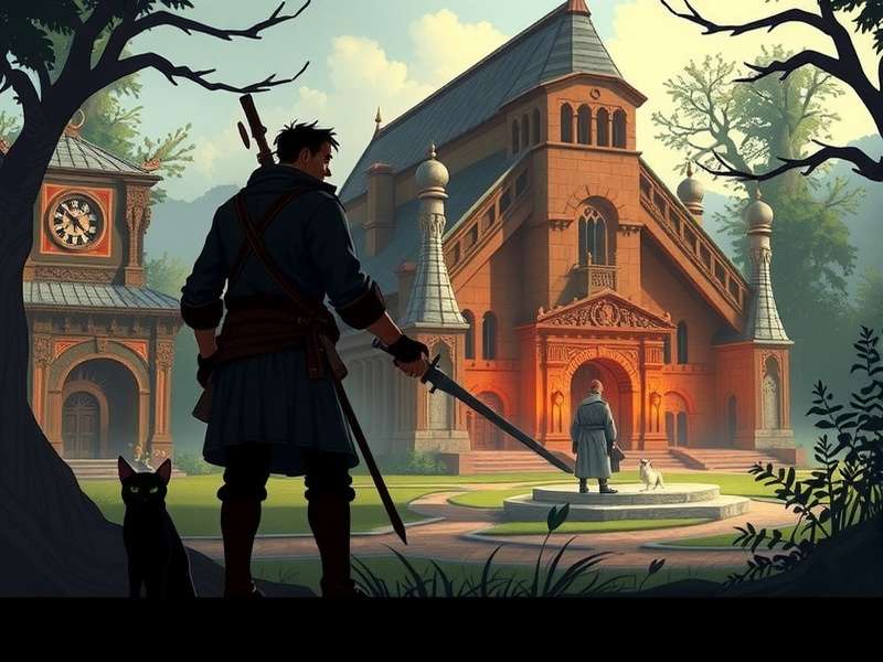 Medieval fantasy scene with castle and magic sparks, representing the world of Cid Episode