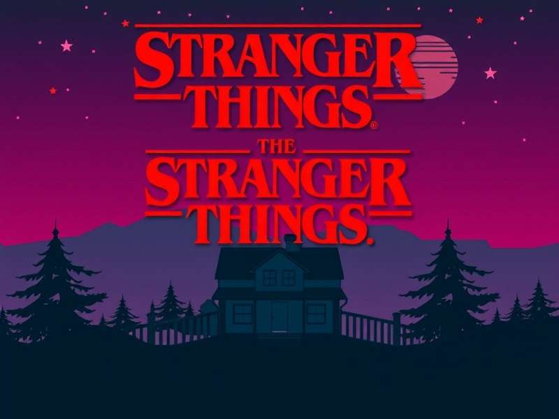 Stranger Things Season 4 poster style image with neon lights and eerie atmosphere