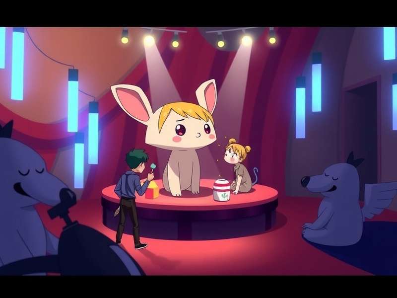 Episode 8 Digital Circus – Main visual of the digital big top with neon rings and glowing tent