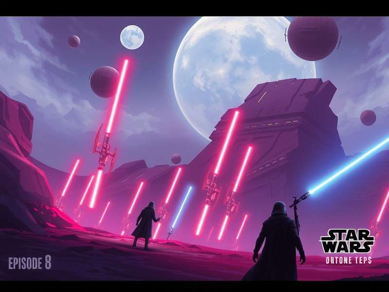 Star Wars Episode 8 The Last Jedi – epic space battle scene with X-wings and Star Destroyers